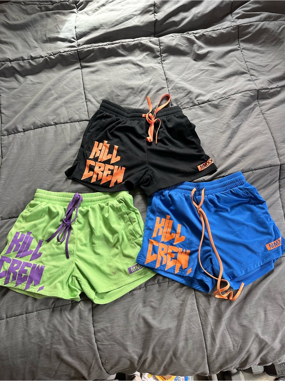 3 pairs Kill Crew Athletic Shorts